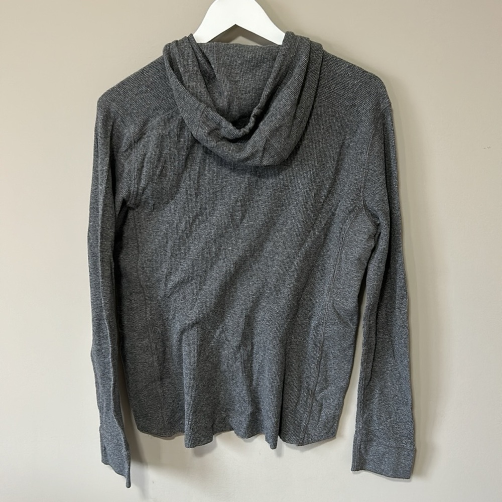 VINCE Mens Hoodie V Neck Long Sleeve Henley Button Placket Top Gray Sz M - Picture 6 of 10